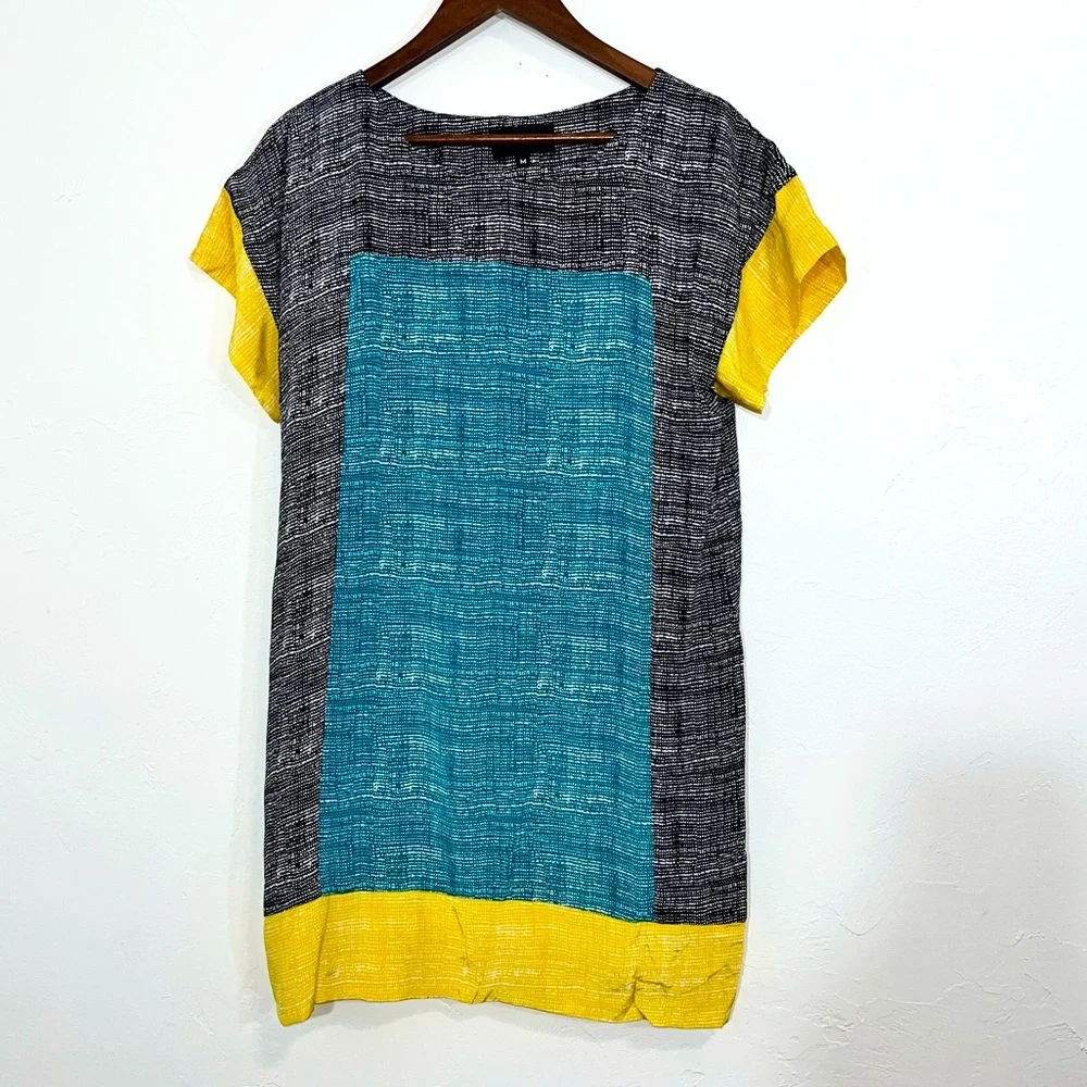 Anthropologie Corey Lynn Carter Silk ColorBlock Dress
